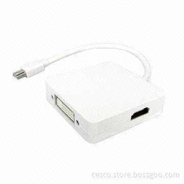 3-in-1 Mini DP to DP DVI HDMI cable, support highest resolution